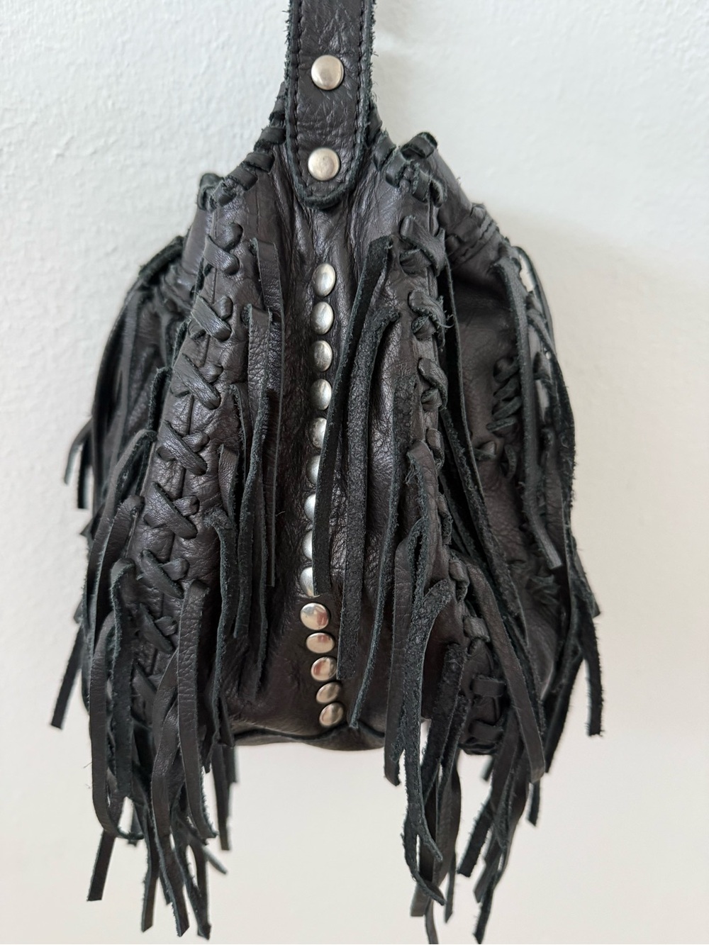Sam Edelman Black Fringe Crossbody Bucket Bag - Women's Fashion - Picture 7 of 10
